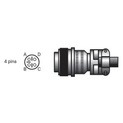 Connecteur mâle 4 pôles (Kemppi - UTP)