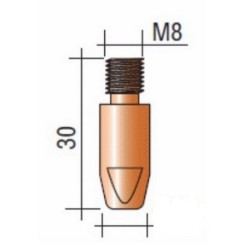 Tube contact M8 Lg30  - Torche 350/500A/550A - pour fil aluminium