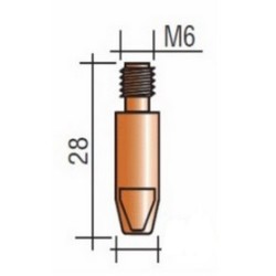 Tube contact M6 Lg28 CuCrZr - Torche 230/290A - Fil acier et inox