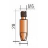 Tube contact M6 Lg28 CuCrZr - Torche 230/290A - Pour fil aluminium